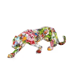 Polygon Panther 14cm Street Art Resin Indoor Sculpture