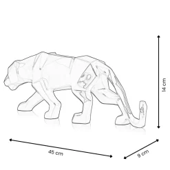 Polygon Panther 14cm White Resin Indoor Sculpture