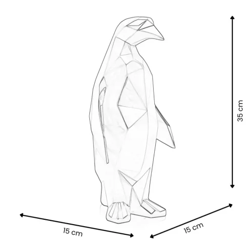 Polygon Penguin 35cm Blue Resin Indoor Sculpture