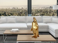 Polygon Penguin 50cm Gold Resin Indoor Sculpture