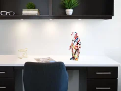 Polygon Penguin 35cm Multicolour Resin Indoor Sculpture