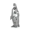 Polygon Penguin 50cm Silver Resin Indoor Sculpture