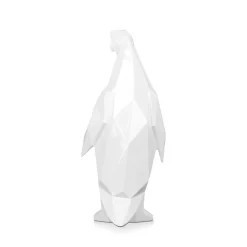 Polygon Penguin 50cm White Resin Indoor Sculpture