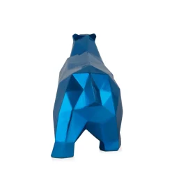 Polygon Polar Bear 25cm Blue Resin Indoor Sculpture