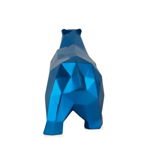 Polygon Polar Bear 25cm Blue Resin Indoor Sculpture