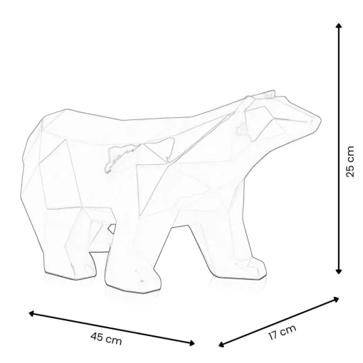 Polygon Polar Bear 25cm Blue Resin Indoor Sculpture