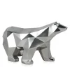 Polygon Polar Bear 25cm Silver Resin Indoor Sculpture