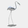 Pure Crane 124cm Silver Metal Garden Sculpture