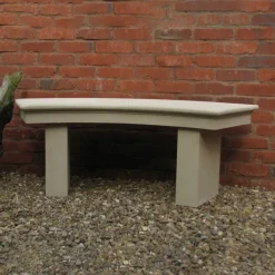 Pure Curved Modern Stone Garden Bench