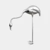 Pure Flamingo 124cm Silver Metal Garden Sculpture
