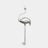 Pure Flamingo 147cm Silver Metal Garden Sculpture