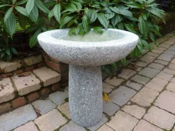 Pure Natural Granite Grey Stone Garden Birdbath