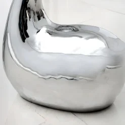 Pure Swan 108cm Silver Metal Indoor Sculpture