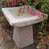 Quadrate Natural Granite Stone Garden Birdbath
