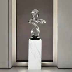 Quantum Drift 87cm Silver Metal Indoor Sculpture v2