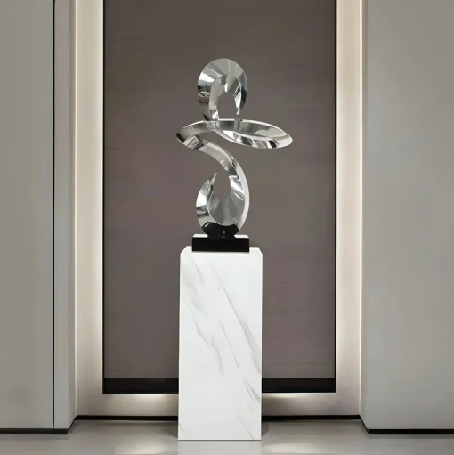 Quantum Drift 87cm Silver Metal Indoor Sculpture v2