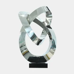 Quantum Helix 88cm Silver Metal Indoor Sculpture