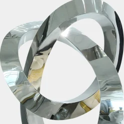 Quantum Helix 88cm Silver Metal Indoor Sculpture