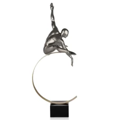 Quantum Leap 80cm Anthracite Resin Indoor Sculpture