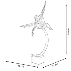 Quantum Leap 80cm Anthracite Resin Indoor Sculpture