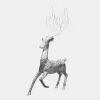 Quantum Stag 205cm Silver Metal Garden Sculpture