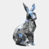 Rabbit 61cm Geometric Metal Garden Sculpture