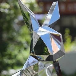 Rabbit 61cm Geometric Metal Garden Sculpture