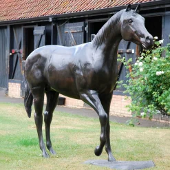Race Horse Bronze Metal Garden Statue