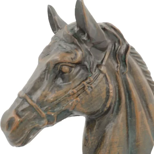 Race Horse Head Bronze Metal Garden Ornament