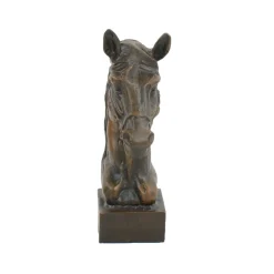 Race Horse Head Bronze Metal Garden Ornament