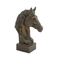 Race Horse Head Bronze Metal Garden Ornament