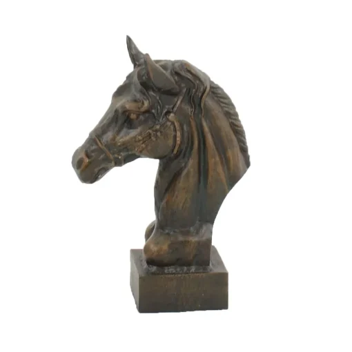 Race Horse Head Bronze Metal Garden Ornament