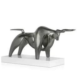 Raging Bull 35cm Anthracite Resin Indoor Sculpture
