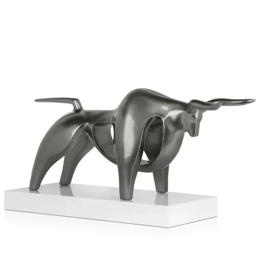 Raging Bull 35cm Anthracite Resin Indoor Sculpture