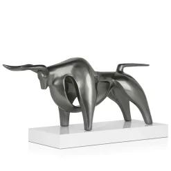 Raging Bull 35cm Anthracite Resin Indoor Sculpture