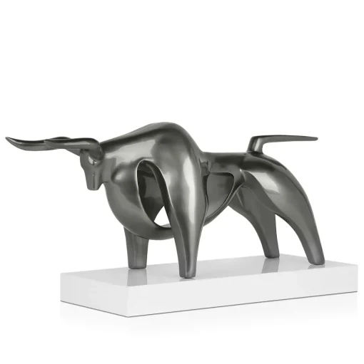 Raging Bull 35cm Anthracite Resin Indoor Sculpture