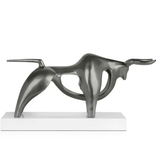 Raging Bull 35cm Anthracite Resin Indoor Sculpture