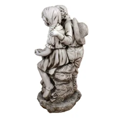 Reading Boy & Girl 88cm Stone Resin Garden Statue