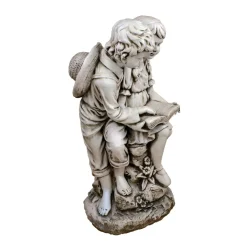 Reading Boy & Girl 88cm Stone Resin Garden Statue