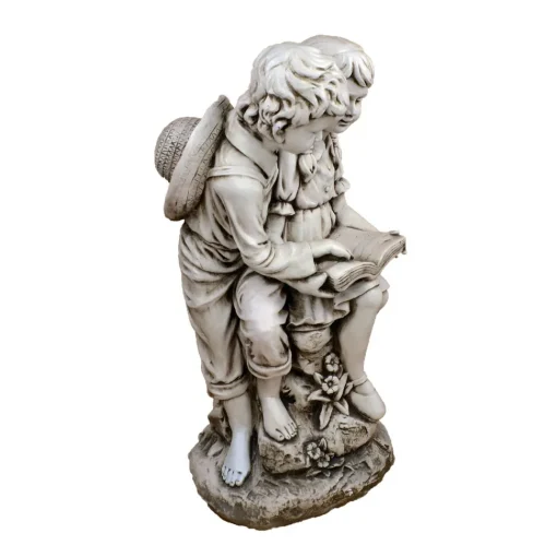 Reading Boy & Girl 88cm Stone Resin Garden Statue