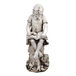 Reading Girl 89cm Stone Resin Garden Statue