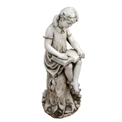 Reading Girl 89cm Stone Resin Garden Statue