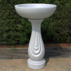 Redmire Modern Granite Resin Garden Birdbath