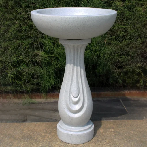 Redmire Modern Granite Resin Garden Birdbath