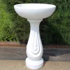 Redmire Modern Marble Resin Garden Birdbath