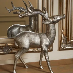 Regal Deer 70cm Metal Indoor Statue