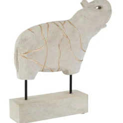 Regal Elephant 42cm Wood Indoor Statue