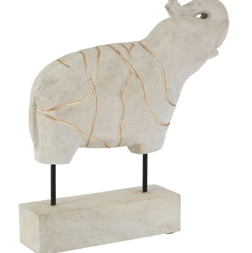Regal Elephant 42cm Wood Indoor Statue