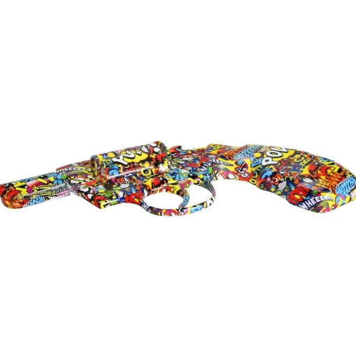 Retro Revolver 32cm Comic Art Resin Wall Sculpture