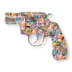 Retro Revolver 32cm Pop Art Resin Wall Sculpture